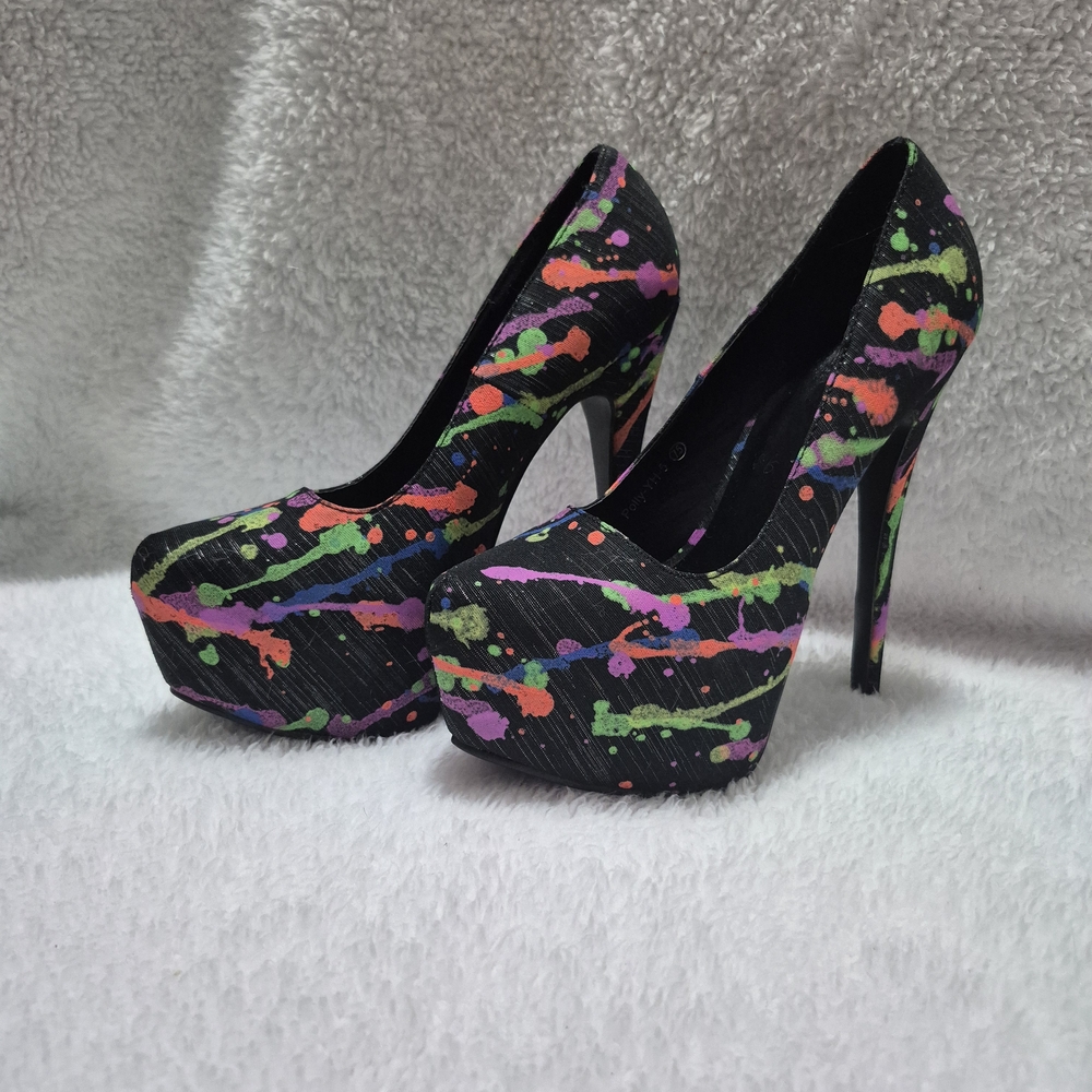 Colorful Splatter High Heels